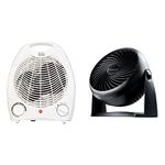 BLACK+DECKER Small Space Heater, 1500W Portable Space Heater with Overheat Protection for Indoor Use & Honeywell HT900C 7" TurboForce® POWER+ Desk/Table Fan, Air Circulator for Small Bedroom, Black