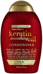 Ogx Frizz Free + Keratin Smoothing Oil 5 in 1 Benefits Conditioner For Frizzy Hair 385mL