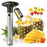 Pineapple Cutter Slicer and Corer, Upgraded Stainless Steel Pineapple Cutter & Pineapple Corer with Reinforced Sharp Blade, Multifunctional Fruit Peeler and Slicer Tool for Home & Kitchen(Black)