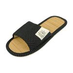 Zenley - Japanese Bamboo House Slippers for Women and Men Indoor - Organic Soft Cotton Fabric for Ultimate Comfort, Black, 10 Wide Women/8 Wide Men