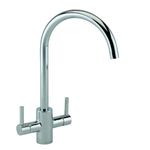 Reginox Genesis Chrome 360 Degree Swivel Spout Dual Lever Kitchen Mixer Tap