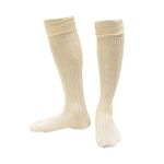 Mens Bavarian Socks - 1 Pair - Wool Blend German Lederhosen Cream Kilt Socks - Scottish Highlander Socks Fancy Dress Accessory