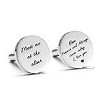 Melix Home Stainless Steel CuffLinks for Men Groom Meet Me at The Altar Wedding Gifts Cuff Links, Metal