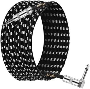 iLitLuk Guitar Cable 10FT Flex Instrument Cable 1/4 inch Jack Right Angle to Straight Alloy Connector Tough Nylon Braid Jacket Amp Cord for Guitar Bass Keyboard Mixer Amplifier Equalizer Speaker