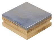 Beadaholique XTL-0264 1 Piece Dual Utility Anvil Steel Block with Wood Base, 3 x 3