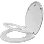 Discount Seller 2-in-1 Family Toilet Seat, White Soft Closing Toilet Seat for Kids Potty Training, Quick Release Function with Adjustable Hinges, Standard O Shape Magnetic Childrens Toilet Seat