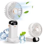 BOSONER Handheld Fan Hand Held Mini - Electric Fan Rechargeable with 5 Speeds -Small Portable Fan 4000mAh Battery Operated - Personal Silent Travel Fan Holiday for Kids Women Men