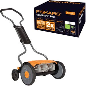 Fiskars StaySharp Plus Reel Mower – 43cm Blade-Free Cylinder Lawnmower