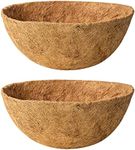 Karlliu 2 Pack 14 Inch Round Replacement Coco Liners for Hanging Basket Natural Coconut Fiber Liner for Flower Planter Pot Coco Coir Pots for Outdoor Garden Planting