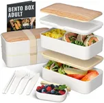 Premium Bento Lunch Box in 8 Modern Colors - 2 Compartments, Leak-proof - Includes Divider, Cutlery & Chopsticks - 40oz Japanese Bento Box for Adults - Zero Waste & Food-Safe
