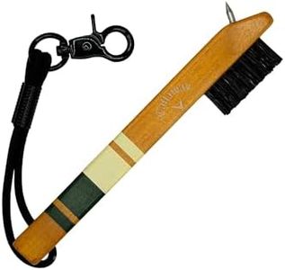 Callaway Golf Heritage Club Brush Green/Ivory - Vintage Inspired Wood Golf Brush with Groove Cleaner, Elastic Rope & Metal Clip, Non-damaging Nylon bristles, Fits on Any Golf Bag