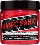 MANIC PANIC Electric Watermelon Pink Hair Dye - Classic High Voltage - Semi-Permanent Hair Color - Neon Pink Shade - Glows Under Black Lights - Vegan, PPD & Ammonia-Free - For Coloring Hair