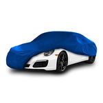 Cosmos - Indoor Car Cover compatible with main Compact Saloon models, Elastic, Breathable and Dustproof Fabric, Soft Lining, Snug Fit, Blue