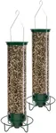 Droll Yankees Squirrel Proof Bird Feeder, Yankee Flipper, 21-Inch, 4 Ports, Green (Pack of 2)
