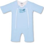 Baby Merlin's Magic Sleepsuit Microfleece Transition Swaddle - Sleep Suit for Infants 3-6 and 6-9 Months - Soft Cotton with Double Zipper for Easy Diaper Changes and Better Sleep Quality - Blue