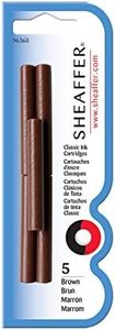 Sheaffer Skrip Ink Cartridges, Brown, 5 Pack Blister Card (96360)