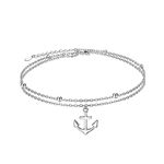 Anchor Anklets for Women 925 Sterling Silver Boho Adjustable Foot Ankle Bracelet