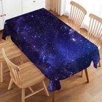 VIGGINER Galaxy Universe Rectangle Tablecloth Starry Night Table Cloth for Kitchen Dining Sky Stars Tablecloths Deep Outer Space Table Cover Decor for Party Patio 54 x 72 Inch