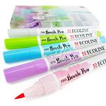 Royal Talens - Ecoline Liquid Watercolour Drawing Painting Brush Pens - Set of 5 in Plastic Wallet - Pastel