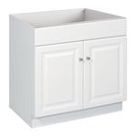 Design House Wyndham 2-Door Bathroom Vanity Without Top in White, Unassembled, 30-Inch x 18-Inch