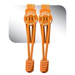 LOCK LACES (Elastic No Tie Shoelaces) (Orange, 48-Inch)