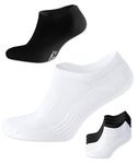 SONNORS 6-Pairs Ankle Socks for Mens Womens - Low Cut Short Summer Girls Trainer Socks Size 3-5 Black & White