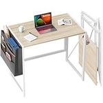 SOROGRA Folding Desk, 31.5 Inch Foldable Desk for Small Space, Easy Assembly Computer Desk Space Saving Home Office Writing Table, Oak (Can't Be Folded Flatly)