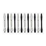 BIPY 12/Pack Dart Shafts in Black and Silver 2BA Metal Accessories Stems Aluminum Dart Pole Rod in Aluminum with Standard 2BA Thread