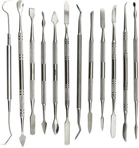 Naajop 12 Pcs Wax Carving Knife Tool kit Pottery Sculpture Modeling DIY Wax Carvers Set Metal Spatula Dental Cleaning Tools Clay Sculpting Tool Sets