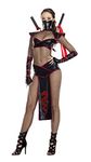 Starline S7002 Women's Alluring Assasin Costume Adult-Sized, Black/Red, Large