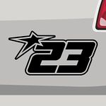 Stickerfreaks Race Track Sticker Star Car Bike Decal Vinyl JDM Sticker Size: 120 x 58 cm (XXXL) | Colour: 98 Gentian | Racenumber Sticker Adhesive Decoration Tuning Number