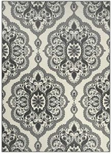 Maples Rugs Vivian Medallion Area Rugs for Living Room & Bedroom [Made in USA], 5 x 7, Grey