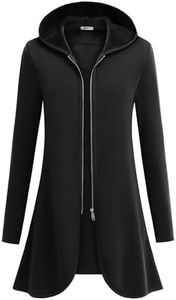 Zeagoo Women's Long Zip Up Hoodie Light Oversized Thin/Fleece Tunic Hooded Sweatshirt Jacket with Pockets