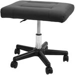 VIVO Mobile Footrest with Wheels, Ergonomic Rolling Ottoman Leg and Foot Rest for Work Comfort, Height Adjustable Computer Desk Stool with Thick Padding, Office Seat, Black, CHAIR-S04F