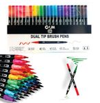 OSUM Colouring Pens wallet of 24 | Felt fine tip Pens and Fineliner Pens Coloured Pens ideal for School Art Supllies for Adult Colouring Book Painting Sketching Highlighting