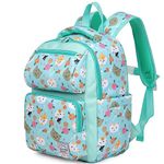 Toddler Backpack for Kids,Vaschy Cute Kindergarten Daycare Children Boys Girls 7L Small Backpack Bookbag for School Travel Green Kittens