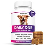 Petroyale Daily One, All-in-One Supplement for Dogs – 25 in 1 Dog Multivitamin, Probiotics, Omega 369, Hip & Joint, Skin & Coat, Gut Health – Soft Chew Dog Everyday Supplement for Dogs (30 Chew)