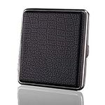 Cigarette Case,YMWALK Leather Cigarette Case Holder Metal Frame Can Holds 20Pcs Cigarettes(Black)