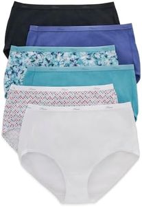 Hanes Womens High-waisted Panties, 6-pack, Moisture-wicking Cotton (Colors May Vary) Briefs-underwear, Solid/Print Mix, 9 US