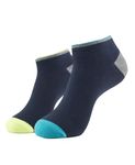 Jockey Men's No Show Cotton Blend Socks (Pack of 2) (7052_Navy_FREE SIZE_Navy)