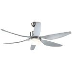 HOMCOM Reversible Ceiling Fan with Light, 6 Blades Indoor Modern Mount LED Lighting Fan with Remote Controller, for Bedroom, Living Room, Silver