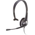 Cyber Acoustics Ac-104 Mono Headset With Single Plug And Y-Adapter - Over Ear, Black