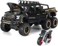 Bluebell Toy Pickup Trucks for Boys F150 Raptor Diecast Metal Model Car with Sound&Light for Kids Age 3 Year&Up (1:24 Forrd Car Truck - Black)