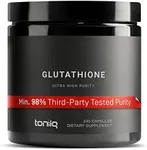 Toniiq Ultra High Strength Glutathione Capsules - 1000mg Concentrated Formula - 98%+ Highly Purified and Bioavailable - Non-GMO Fermentation - 240 Capsules Reduced Glutathione Supplement