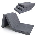 MeMoreCool Folding Floor Mattress Double, 10cm Thick High Density Foam Foldable Mattress Chair Z Bed, Portable Guest Futon Mattress for Travel, Car Tent, 190x135cm