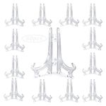 60 PCS Mini Plastic Easel Display Stands,Clear Plate Holders,Clear Picture Easel Holders for Signs,Greeting Cards,Place Cards,Photos at Weddings,Home,Birthdays Decoration