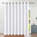 BGment Fashion Patio Sliding Door Curtain 180 x 96 Inches, Wide Room Darkening Curtains Thermal Insulated Room Divider Curtain, 1 Panel, Pure White D4PUREWHITE18096N1P