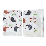 SUNSHINE VIBES COMPANY Chicken Flour Sack Kitchen Dish Towels Set of 2 Cotton Flour Sack Towel Large 20x30 Flour Sack Towel