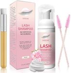 SVECKE Lash Shampoo Kit for Eyelash Extension, Eyelash Shampoo 2 fl.oz / 60ml, Eyelash Extension Cleanser, Lash Eyelid Foam Cleaning Kit for Salon Use and Home Use (Peach)