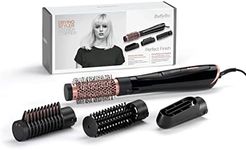 BaByliss Perfect Finish Hot Air Brush with Multiple Attachments, 2 Temperature Settings and Cooling Air Function, AS126E Black